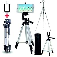 Marklif Adjustable Aluminium Alloy Tripod Stand Holder for Mobile Phones & Camera, 360 mm -1050 mm, 1/4 inch Screw + Mobile Holder Bracket