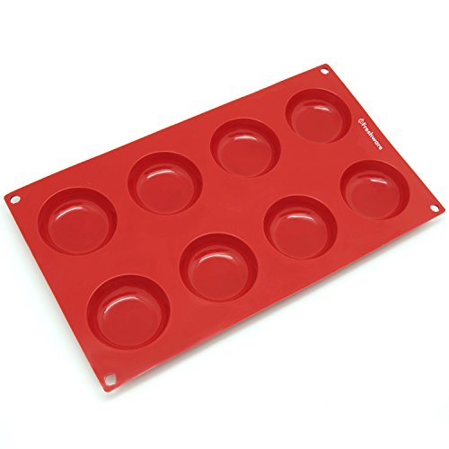 Freshware sl-130rd 8-cavity silicone round cookie, choc…