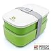 Bentgo Classic - Adult Bento Box, Stackable 3-Compartment Lunch Box with Removable Utensil Set and Sealing Strap, BPA-Free, Food Container Ideal for Meal Prep, Work, and On the Go (Green)