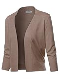 Solid Soft Stretch 3/4 Sleeve Layer Bolero Cardigan