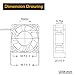 GDSTIME 60mm Fan, 60mm x 60mm x 25mm Dual Ball Bearings 12V DC Brushless Cooling Fan