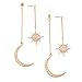 Meolin Star Moon Round Tassel Dangle Drop Earrings Stud Earrings for Women Jewelry