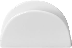 JECOMPRIS Ceramic Napkin Holder White Tabletop Napkin Dispenser for Kitchen and Dining Room, Guest Towel