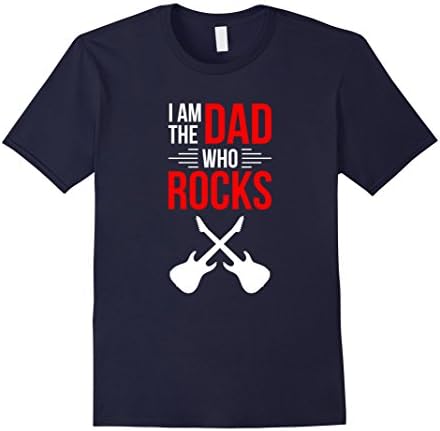 Mens "I Am The Dad Who Rocks" T-Shirt 2XL Navy