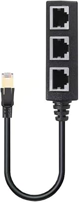 Gezezuee RJ45 Ethernet Splitter 1 to 3 Adapter Cat5e Cat6 Cat7 LAN Cable Black view 7
