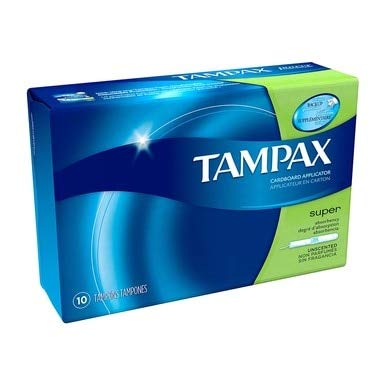 Tampax Super Absorbency Unscented, Easy Carry Purse Size 10 Count Ea. - 12 Packs