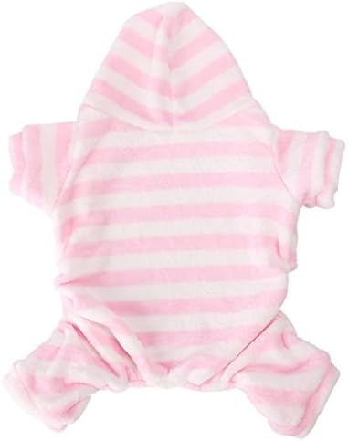 GONKOMA Pet Puppy Apparel, Winter Warm Padded Outfit Striped Velvet Small Dog Costumes Pet Clothes