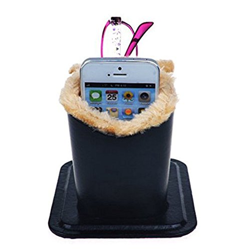 VIEEL Eyeglasses Holder & Stand Case, PU Leather Plush Lined Household Magnetic Holder Protective Anti-scratch Dustproof Stand Case for Eyeglass and Sunglasses (L-Black)