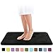 Genteele Memory Foam Bath Mat Non Slip Absorbent Super Cozy Velvet Bathroom Rug Carpet (17 inches X 24 inches, Black)
