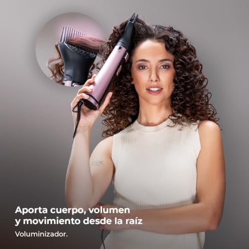 Cepillo de Aire Moldeador con 10 Cabezales CeramicCare 10in1 AirBrush Gyro. 1100W, Función Rotativa, Tecnología Iónica, Revestimiento Cerámico, 3 Modos de Velocidad y Temperatura, Punta Fría