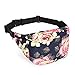 LOKASS Fanny Packs for Women Sport Waist Pack Floral Shoulder Bag with Adjustable Strap Large Capacity Perfect for Womens Running Hiking Cycling Jogging