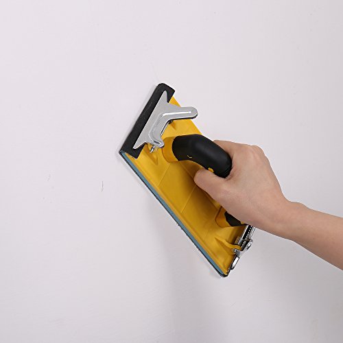 Hand Sander Holder Sandpaper Tool With Soft Sponge Pad Rubber Handle for Grind (7.3x3.6 inches) Free Nitrile Gloves
