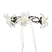 Valdler Lily Flower Crown with Adjustable Ribbon for Wedding Festivals Ivory