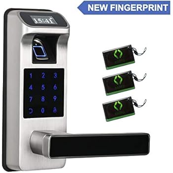 Newest Fingerprint And Touchscreen Keyless Smart Lever Door Lock For Office Home 2020 New Model Sliver