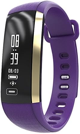 Wrist heart rate monitor blood pressure blood oxygen monitor bluetooth sports smart watch waterproof pedometer motion meter energy comsumption sleeping monitor tired monitor smart bracelet. (purple)