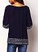 Floerns Women's Boho Casual Blouse Lace Up Embroidered Loose Tie-Neck Top