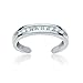 B. BRILLIANT Toe Rings for Women Sterling Silver Cubic Zirconia Channel-Set Polished Adjustable Summer Beach CZ Toe Ring for Women
