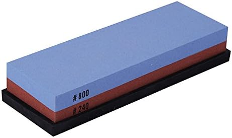 Sharpening Stone, Double Side Coarse/Fine 240/800 Grit Corundum Whetstone with Non-slip Silicone Base,Best Kitchen Knife Scissor Sharpener WT180