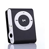 Mxzzand MP3 Portable Music Player Mini MP3 Back Clip Player Serviceable with Memory Card and Cable(Black)