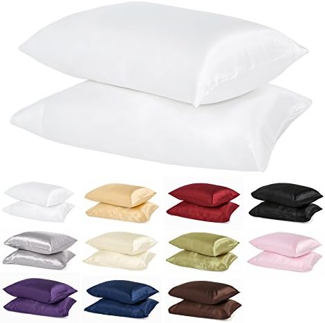 Royal Home Silky Satin Pillowcase (set of 2 pc) (white, King)