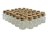 Shxstore 5ml Small Mini Glass Bottles Sample Jars with Cork Stoppers for Art Crafts 22mm x 30mm, Pack of 40