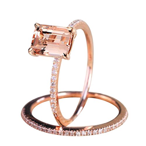 Hmlai Hot Sale! Fashion Women Rose Gold Engagement Ring With A Fine Small Square Zircon Ring Best Jewelry Gift (6, Rose Gold)