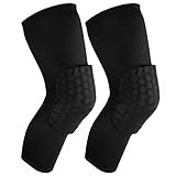 AMOSTING Protective Knee Pads, 2 Packs Anti-slip Basketball Knee Pads Elbow Guard Compression Leg Sleeve,Black-M