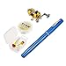 Lixada Pen Fishing Rod Reel Combo Set Telescopic Pocket Fishing Rod Pole plus Reel Aluminum Alloy Fishing Line Soft Lures Blue