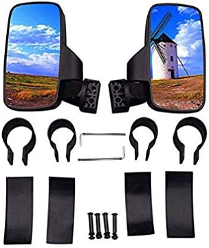 WOOSTAR1.75" 2" Convex Side View Mirror Racing Pack of 2 Replacement for Polaris RZR XP1000 XP1K Turbo Motorcycle Dirt Bike Black