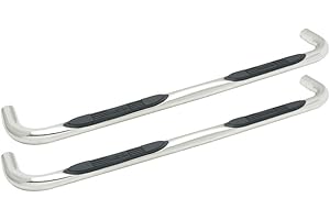 Westin 23-3560 E-Series 3 Round Nerf Bars fits 2009-2018 Ram 1500 2019-2023 Ram 1500 Classic 2010-2024 Ram 2500 3500 Crew Cab (Exc Cab Chassis with Def Tank) Polished Pair