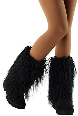 fur mid heels