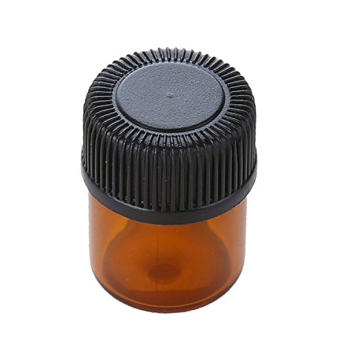 1/4 Dram AMBER Glass Vial Screw Cap w/ Orifice Reducer Pack of 24