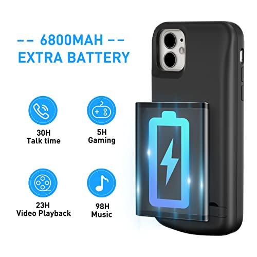[Upgraded] Battery Case for iPhone 11, 6800mAh Portable Charging Case
