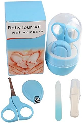 Belove Baby Nail Care Set with Clipper, Scissors, File and Clip-The Best Grooming Kit Baby Shower Gift for Girls and Boys,Newborn or Infant (sky blue)