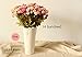 CHANZON Artificial Flower Rose Bouquet (Not include Vase, 2 Bunches 94-96 Small Pink Heads) Fake Plastic Fabric Silk Arrangement for Home Decor Wedding Table Decoration