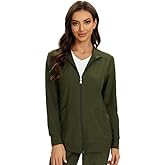 COZYFIT Scrub Jackets for Woman, Zip Front Nurse Jacket, 4-Way Stretch Fabric