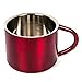 Farnsworth & Lloyd Red Stainless Steel Double Wall Espresso Cups, Small, Set of 4