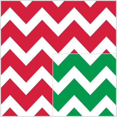 Chevron Red and Green Reversible Wrap Wrapping Roll 24 Inch X 15 Feet