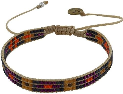Les Poulettes Jewels - Bracelet Tolowa Beige Cotton Link and Beads - Classics