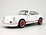 4.5 inch 1973 Porsche 911 Carrera RS 1/32 Scale Diecast Model by Welly - White/Red