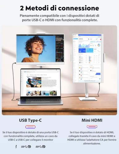 MAGICRAVEN 15.6" Portable Monitor, 1080P IPS Portable Display, HDMI USB C Monitors with Speakers, 125% sRGB Portable Monitor for Laptop/PC/Smartphone, with Metal Stand & Speaker