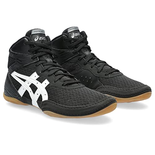 ASICS Kid's Matflex Grade School Wrestling Shoes, 3, Black/White
