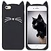 Joyleop Case for iPhone 7 8,Cartoon Soft Silicone Cute 3D Fun Cool Cover,Kawaii Unique Kids Girls Lady Cases,Lovely Animal Character Rubber Skin Shockproof Protector for iPhone78 Black Cat