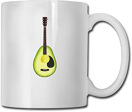 Coffee Mug, Avocado Guitar Funny Ceramic White Tea Cup - Office, Home, Birthday Gift,11 OZ