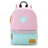 mommore Kids Backpack for School Lunch Bag with Chest Clip Best for 3-6 Years Old (Pink and Blue)
