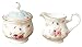 Jusalpha® Fine china floral vintage sugar and creamer set (Sugar and Creamer Set 01)