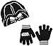 Star Wars Little Boys' Darth Vader Flip-Down Mask Beanie and Glove Set, Black, One Size