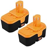 Fhybat for Ryobi 18v Battery Replacement ONE+ P100 P101 ABP1801 ABP1803 BPP1820 130224007 High Capacity Cordless Power Tools 18 Volt Batteries 2 Packs