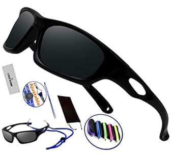 COOLSOME Bendable Rubber Kids Polarized Sport Sunglasses
