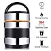 Vacuum Insulated Lunch Box Stainless Steel Food Jar 2 Tiers Food Container Food Carriers Thermal Lunch Container Food Storage Box 1.4L Holding Time 6hr 7x5’’(Random Black or Orange Color)